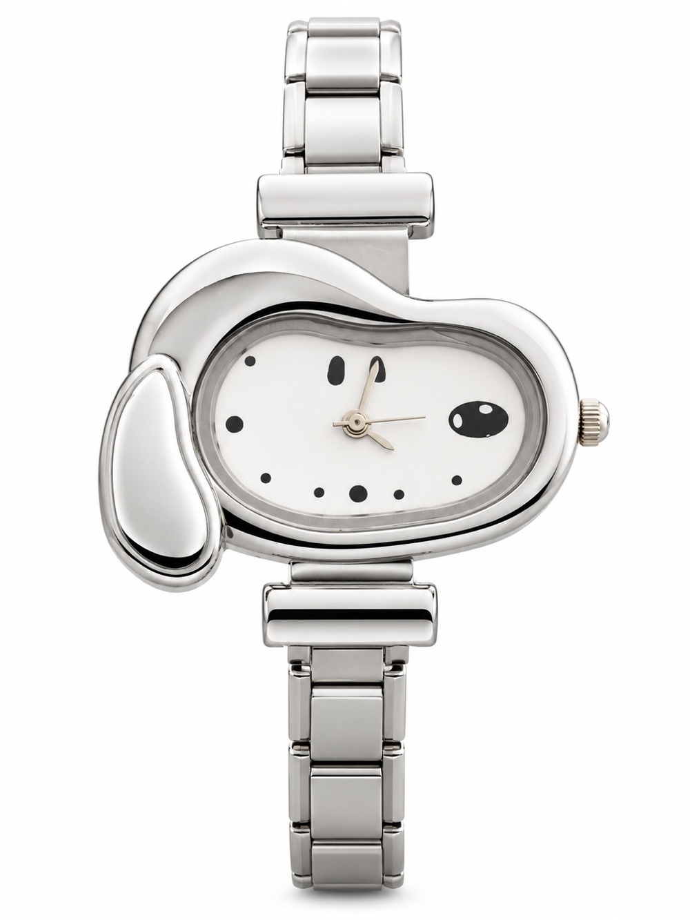 Snoopy Silver Tone Cartoon Dog Bracelet Watch